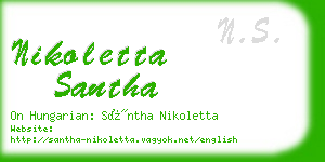 nikoletta santha business card